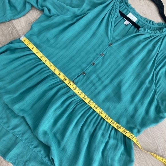 NWT Knox Rose Long Sleeve Button-Front Peasant Blouse Women's Plus Size XXL New - Picture 9 of 12